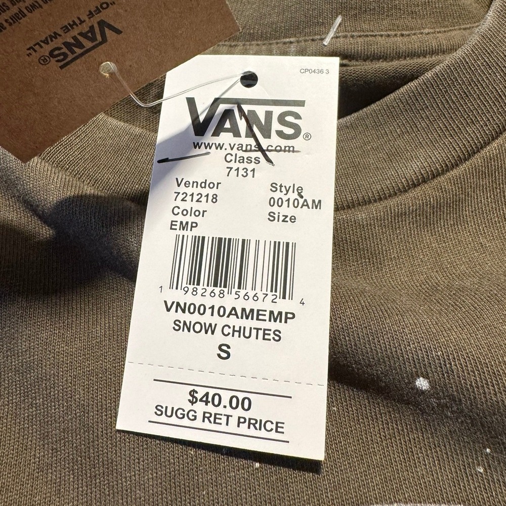 Vans Snow Chutes Graphic T-Shirt Faded Brown Short Sleeve Women Size S NWT - Picture 9 of 9